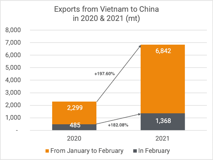 Exports cashew kernels to China 02-2021